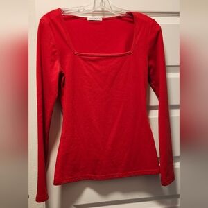 Elegant Red Long Sleeve Top